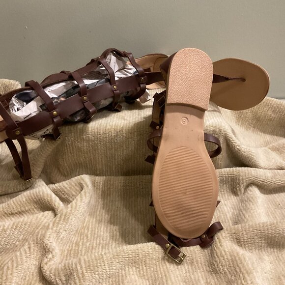 Modern Rebel Gladiator Leather Sandals - Size 8 - Picture 2 of 4